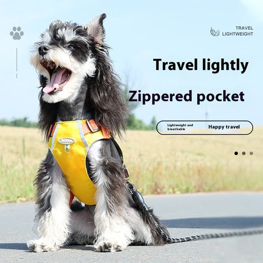 KFX-7040189 Lightweight Dog Travel Chest Strap with Zipper Pocket in Multiple Colors