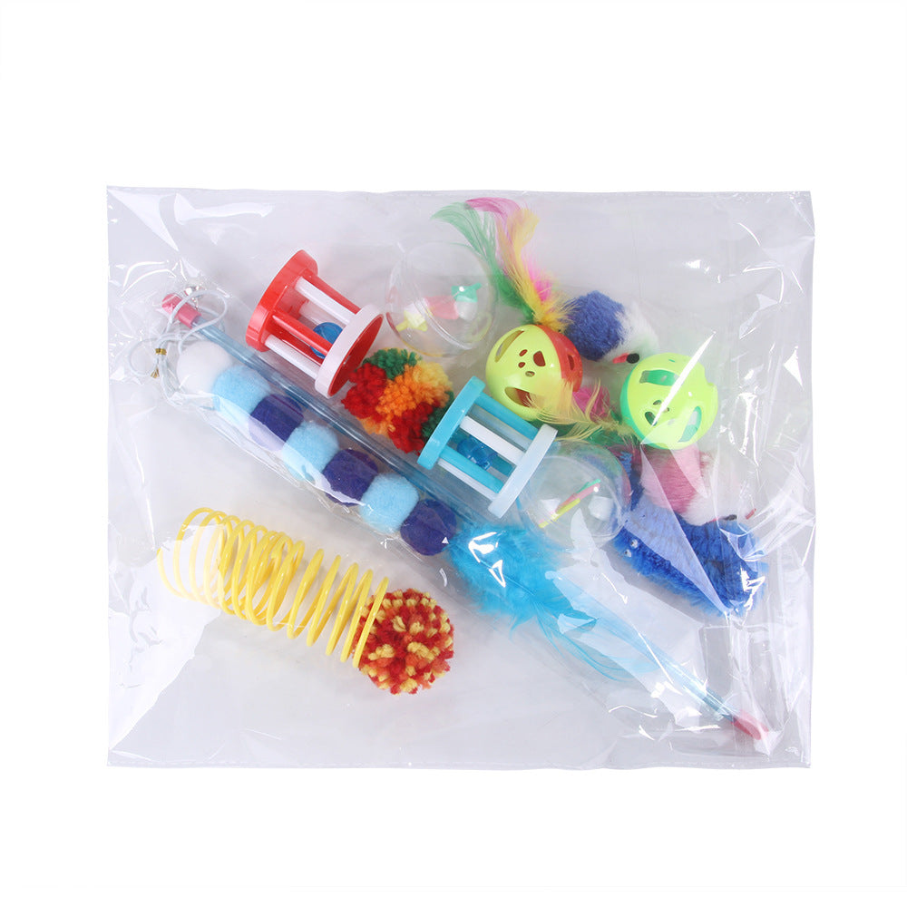 KFX-7041213 14-Piece Plush Cat Toy Set with Multiple Combinations for Interactive Play