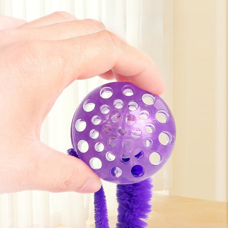 KFX-7041853 Interactive Cat Bouncy Ball Toy with Tail for Indoor Play - Safe and Engaging for Cats and Kittens