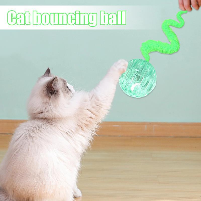 KFX-7041853 Interactive Cat Bouncy Ball Toy with Tail for Indoor Play - Safe and Engaging for Cats and Kittens