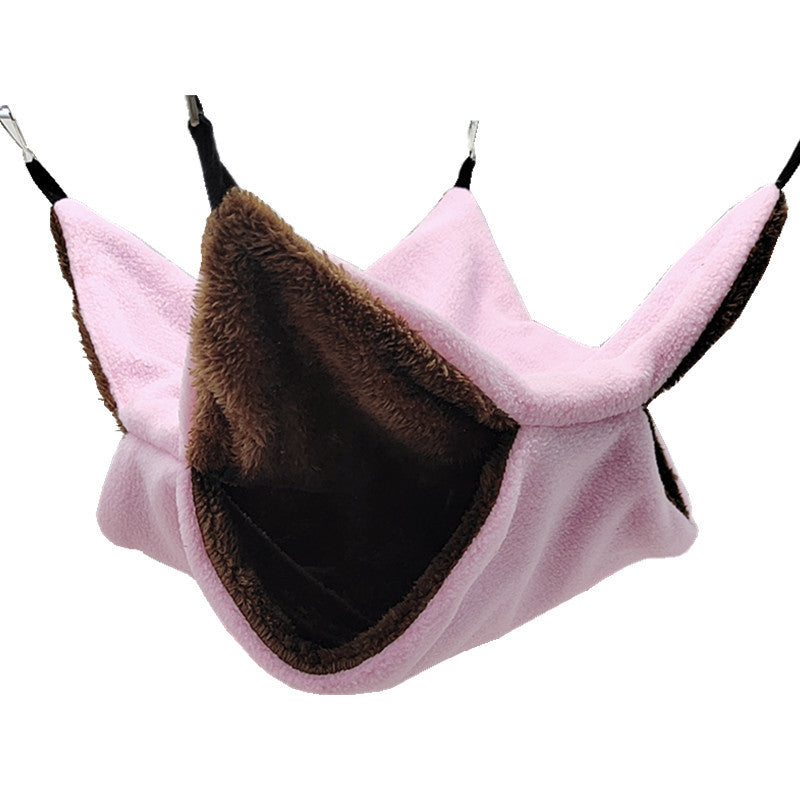 KFX-7041981 Cozy Plush Cloth Hamster Nest with Metal Buckles for Small Pets - Two Sizes Available