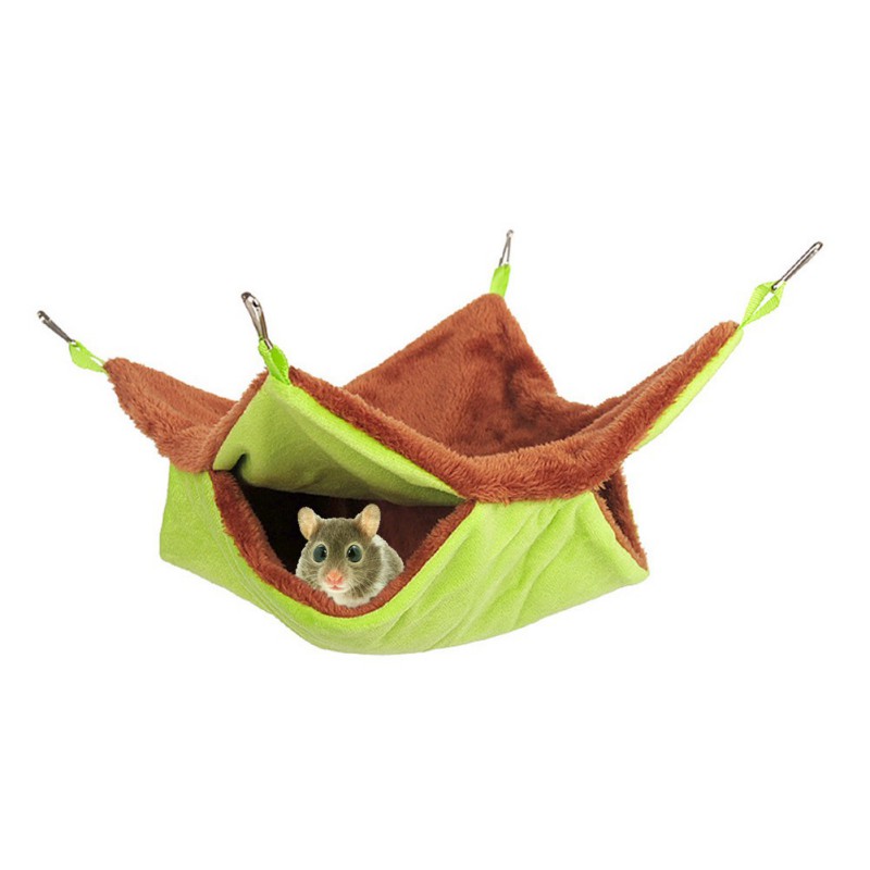 KFX-7041981 Cozy Plush Cloth Hamster Nest with Metal Buckles for Small Pets - Two Sizes Available