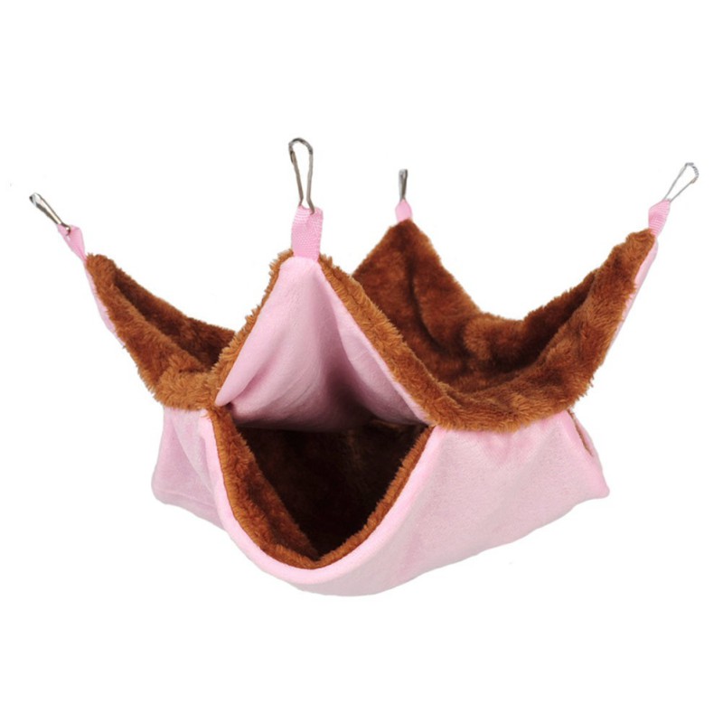 KFX-7041981 Cozy Plush Cloth Hamster Nest with Metal Buckles for Small Pets - Two Sizes Available