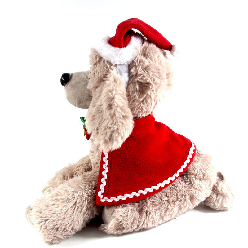 KFX-7042749 Winter Monochrome Double-Sided Velvet Cape Hat Scarf Set for Pets