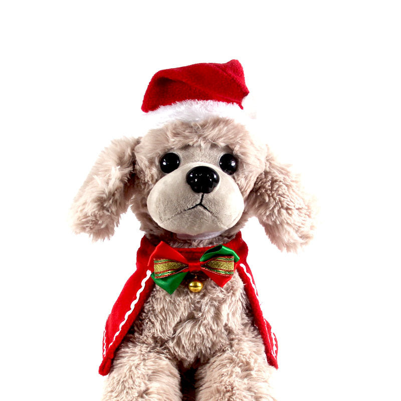 KFX-7042749 Winter Monochrome Double-Sided Velvet Cape Hat Scarf Set for Pets