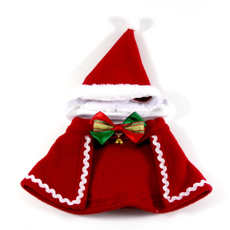 KFX-7042749 Winter Monochrome Double-Sided Velvet Cape Hat Scarf Set for Pets