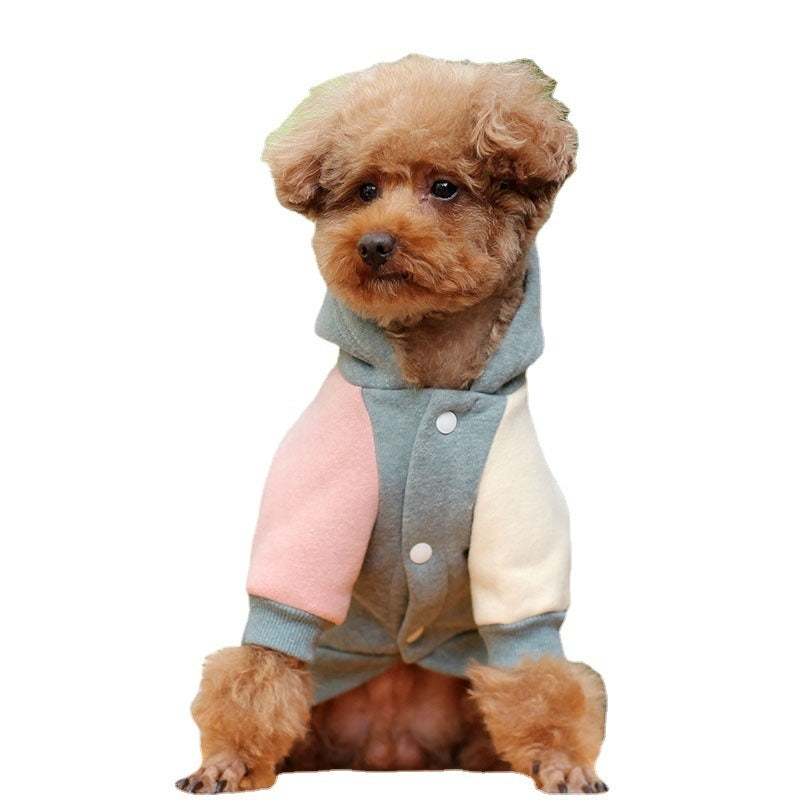 KFX-7045437 Cozy Cotton Pet Sweatshirt in Brown, Green, and Pink - Multiple Sizes Available