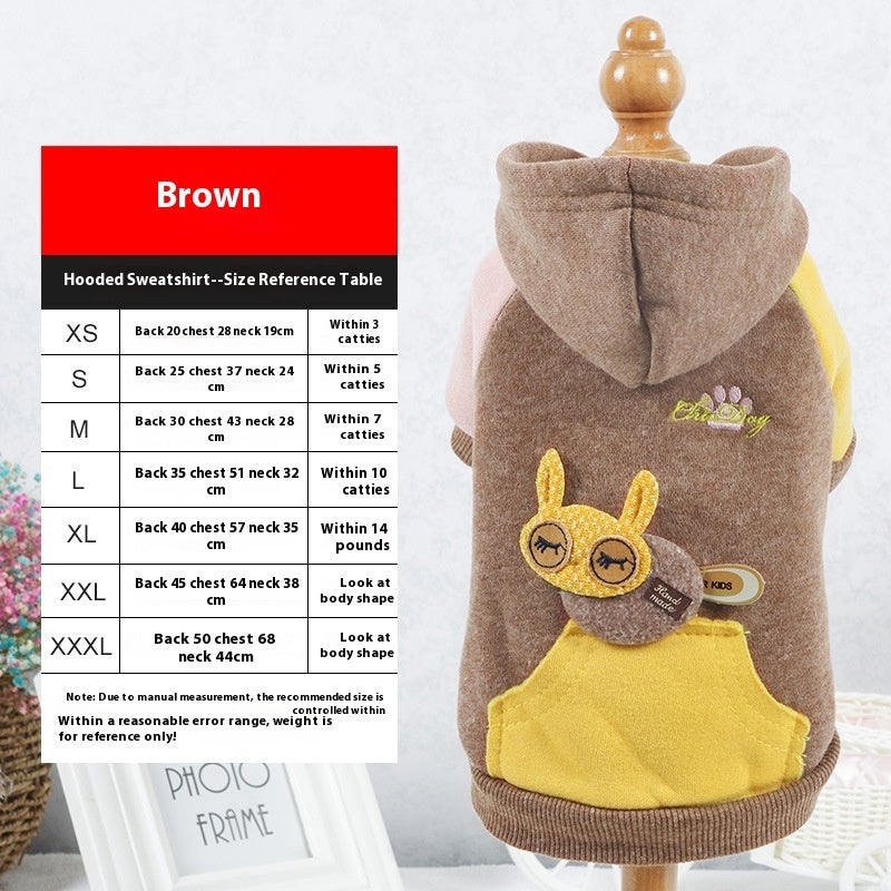 KFX-7045437 Cozy Cotton Pet Sweatshirt in Brown, Green, and Pink - Multiple Sizes Available
