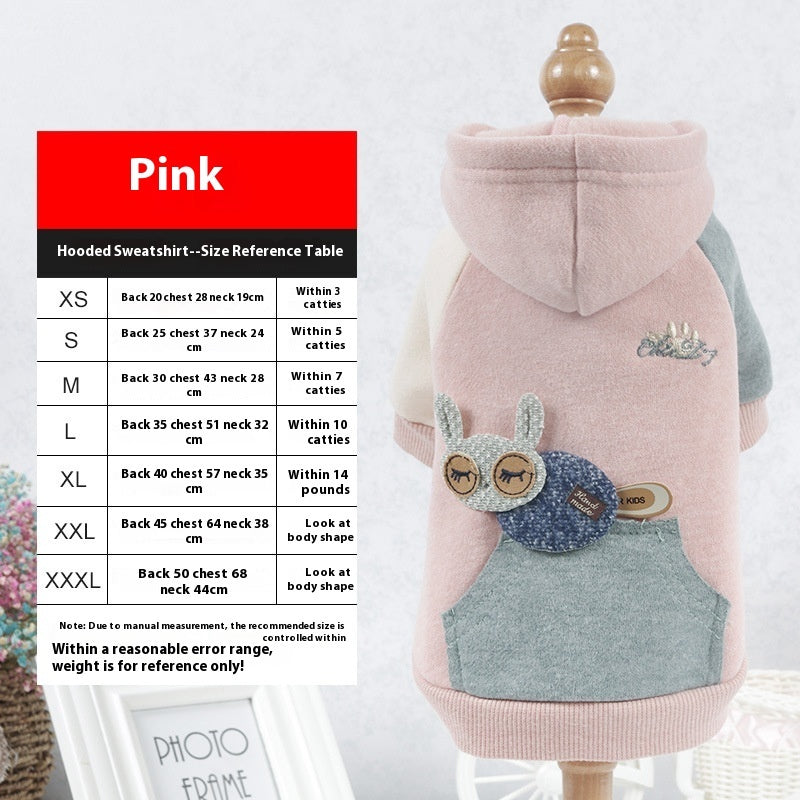 KFX-7045437 Cozy Cotton Pet Sweatshirt in Brown, Green, and Pink - Multiple Sizes Available