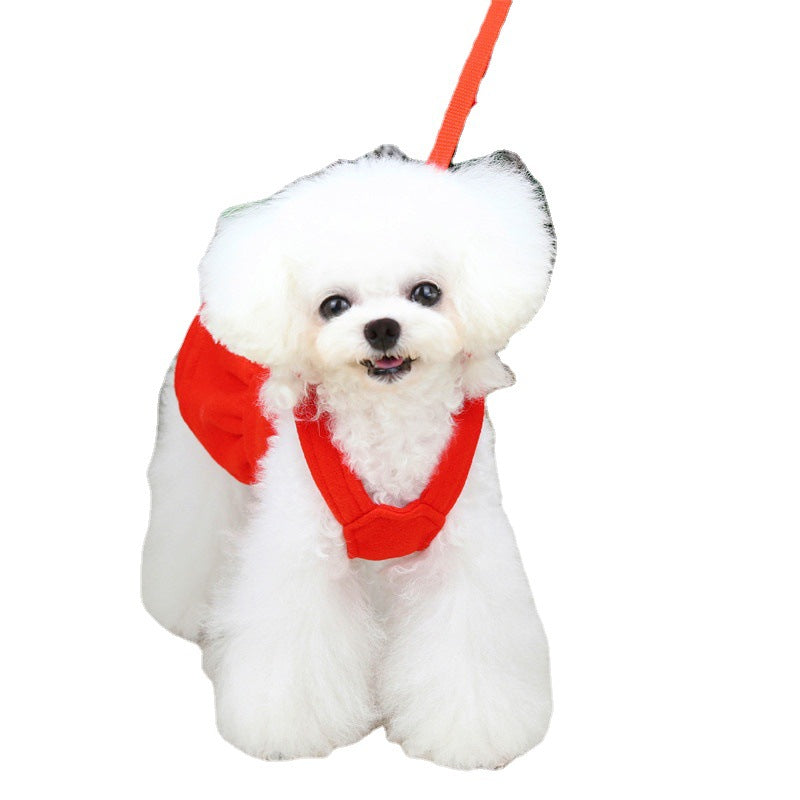 KFX-7045949 Thick Wool Bow-Knot Skirt for Pets - Festive Christmas Apparel in Sizes S to XXL