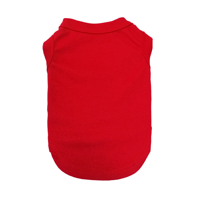 KFX-7048509 Casual Cotton T-shirt for Dogs in Various Colors and Sizes