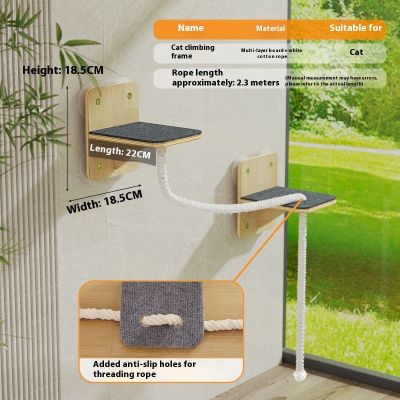 KFX-7049405 Sisal Cat Scratching Space Capsule with Sucker Lanyard and Scratch Columns