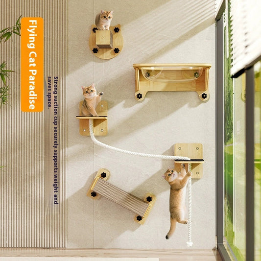 KFX-7049405 Sisal Cat Scratching Space Capsule with Sucker Lanyard and Scratch Columns