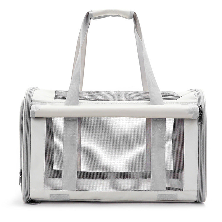 KFX-7049789 Foldable Transparent Pet Carrier Bag for Cats and Dogs, Breathable Oxford Cloth, Medium Soft Design