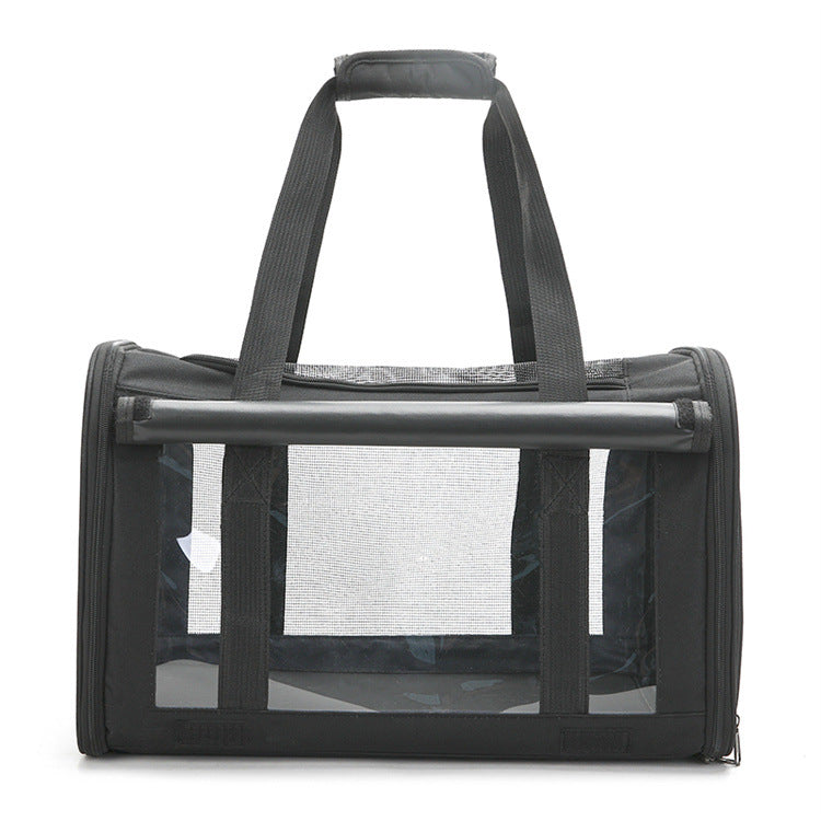 KFX-7049789 Foldable Transparent Pet Carrier Bag for Cats and Dogs, Breathable Oxford Cloth, Medium Soft Design