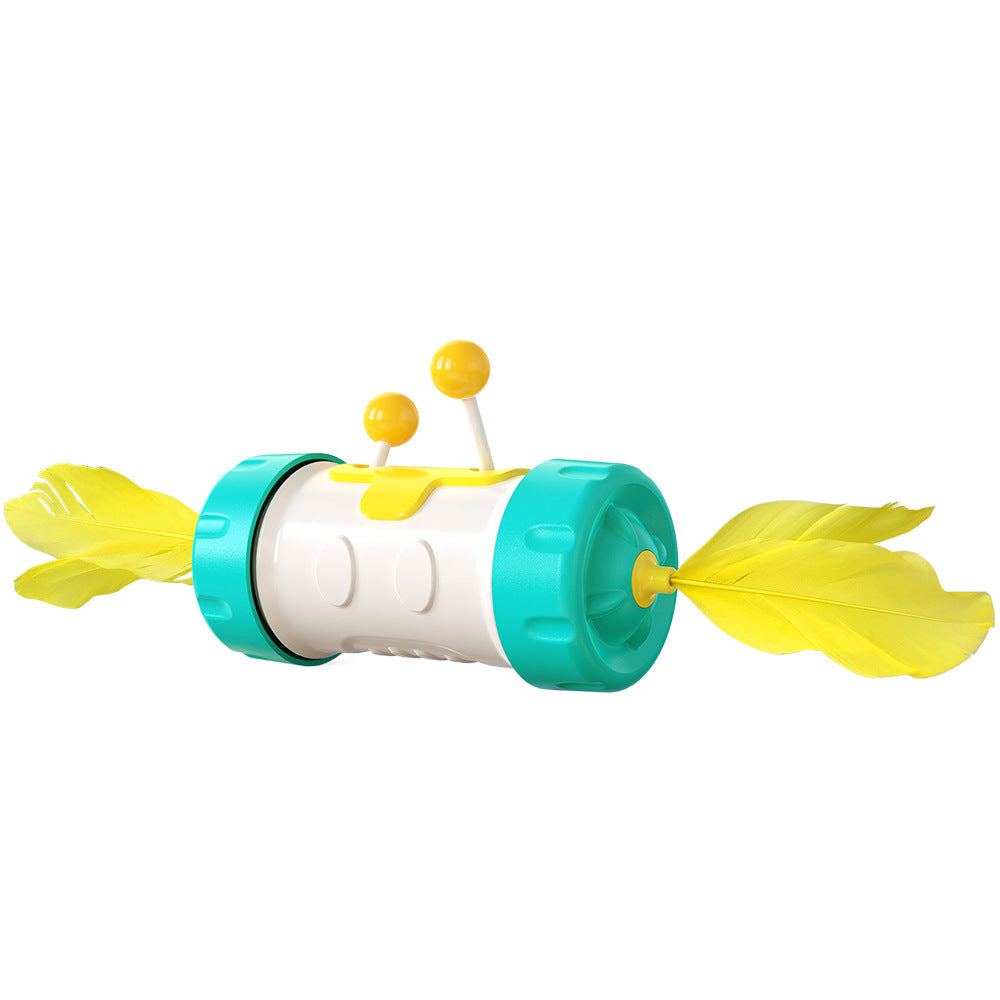 KFX-7050941 Interactive Cat Tumbler Toy with Feather Stick - Engaging Playtime for Feline Friends