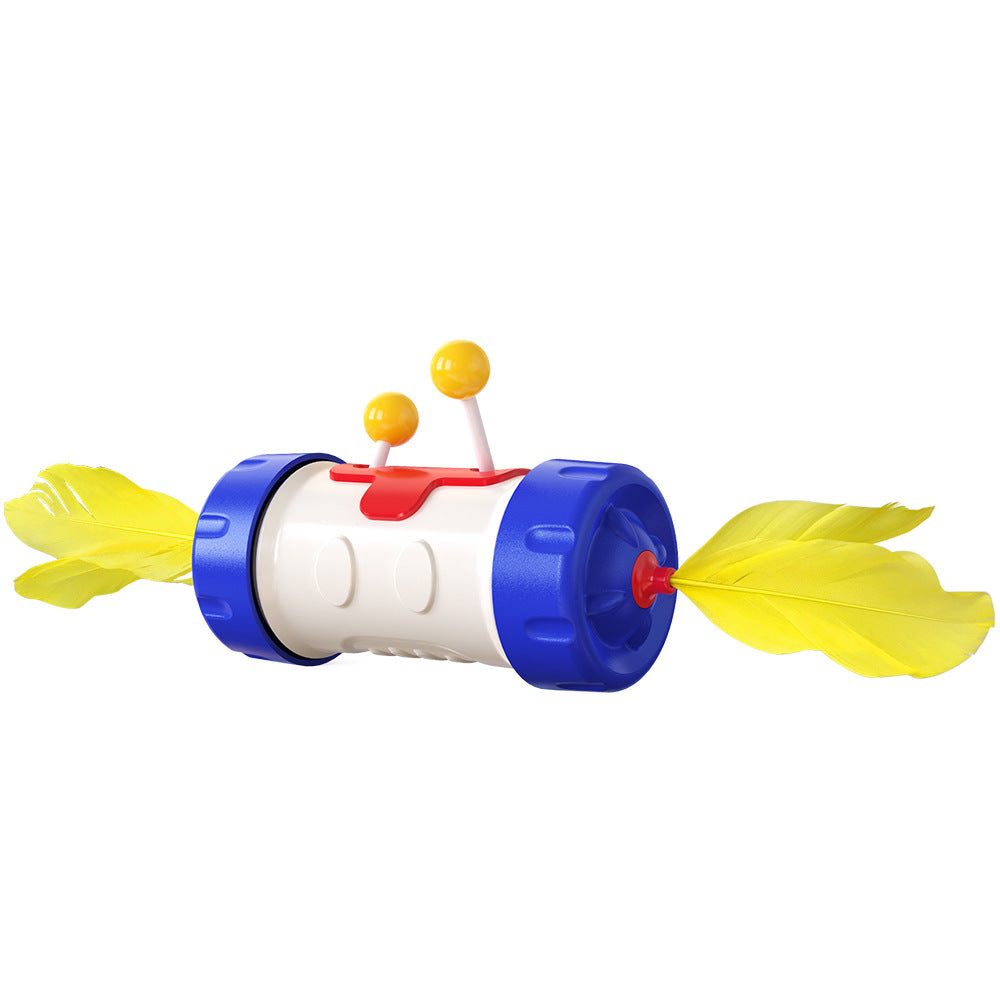KFX-7050941 Interactive Cat Tumbler Toy with Feather Stick - Engaging Playtime for Feline Friends