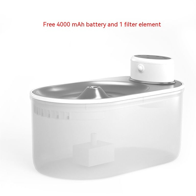 KFX-7051965 Intelligent Wireless Pet Water Dispenser with Stainless Steel Plate for Cats and Dogs