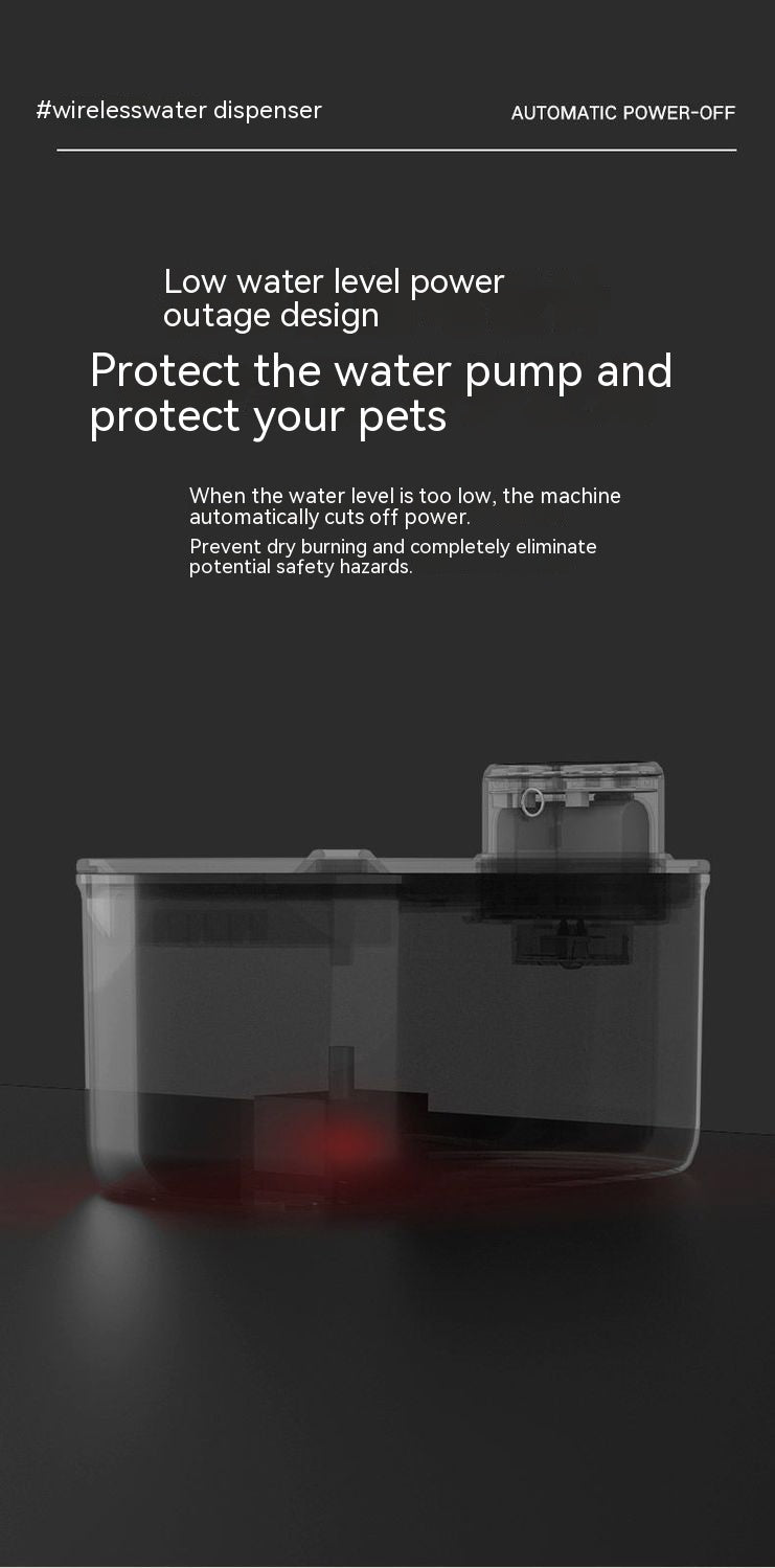 KFX-7051965 Intelligent Wireless Pet Water Dispenser with Stainless Steel Plate for Cats and Dogs