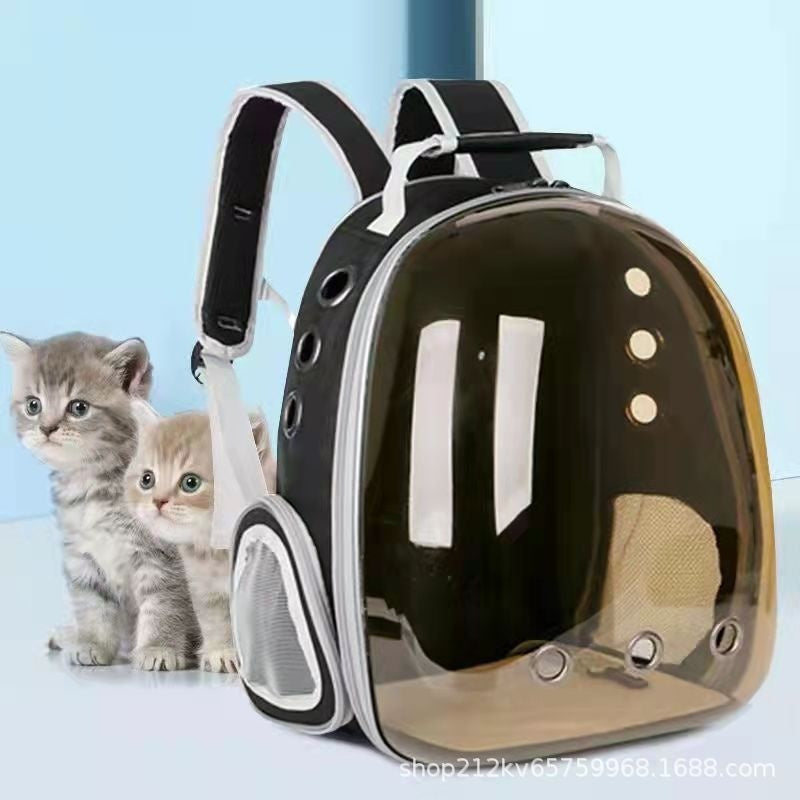 KFX-7052349 Transparent Panoramic Four Seasons Universal Pet Backpack with Side Opening - Breathable Design in Various Colors