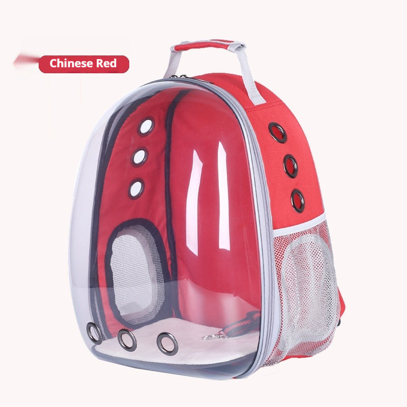 KFX-7052349 Transparent Panoramic Four Seasons Universal Pet Backpack with Side Opening - Breathable Design in Various Colors