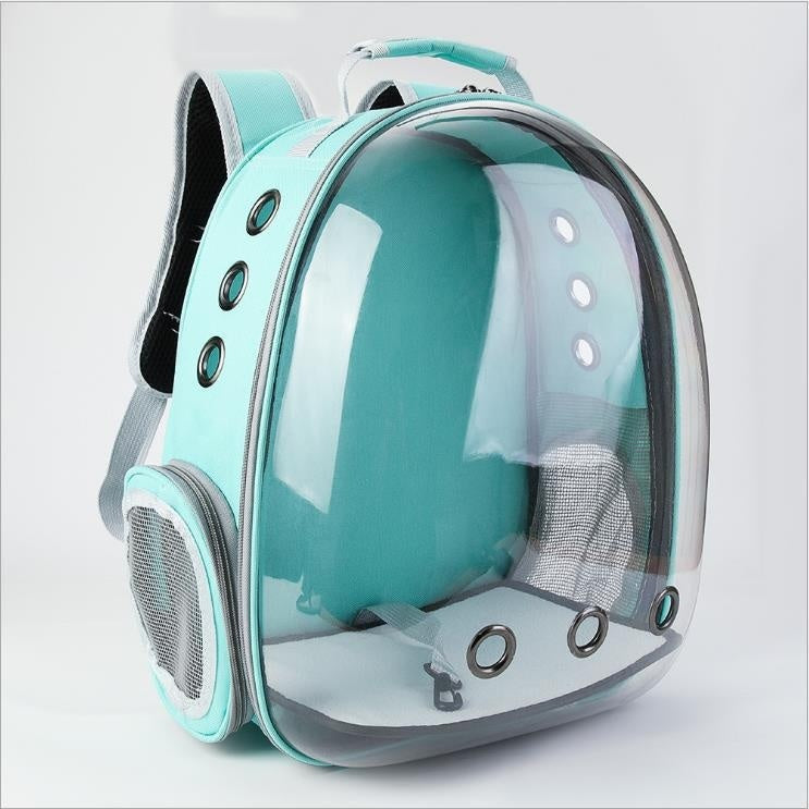 KFX-7052349 Transparent Panoramic Four Seasons Universal Pet Backpack with Side Opening - Breathable Design in Various Colors