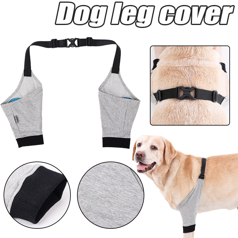 KFX-7052733 Breathable Cotton Knee Pads for Dog Front Leg Injury Protection – Casual Design in Gray