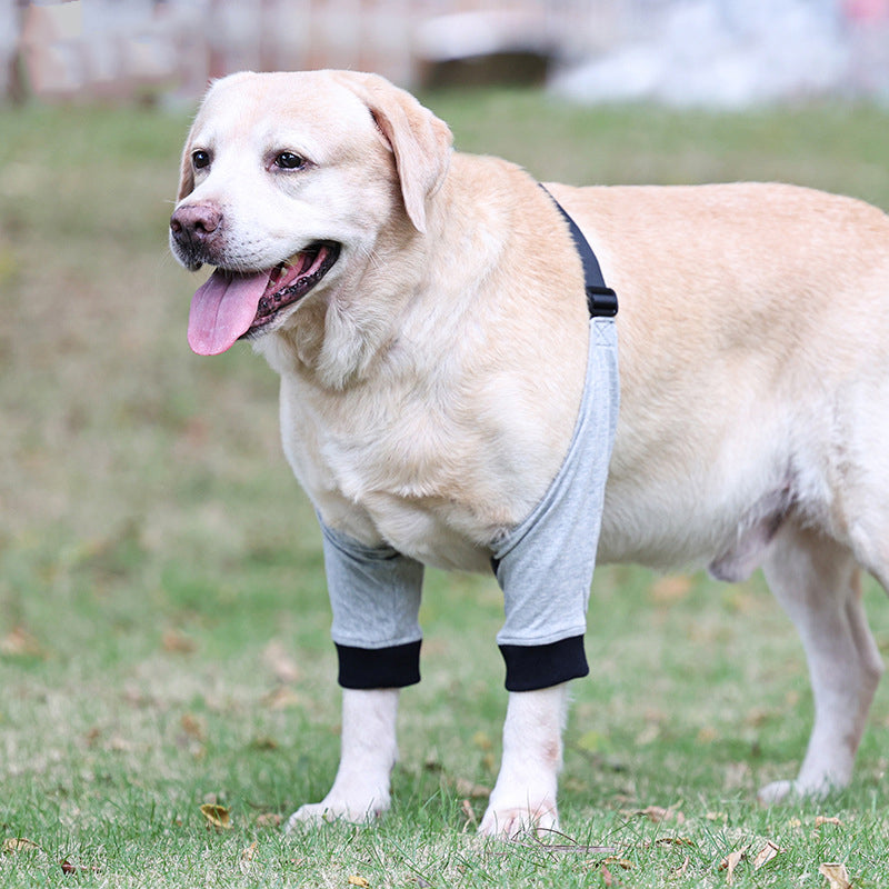 KFX-7052733 Breathable Cotton Knee Pads for Dog Front Leg Injury Protection – Casual Design in Gray