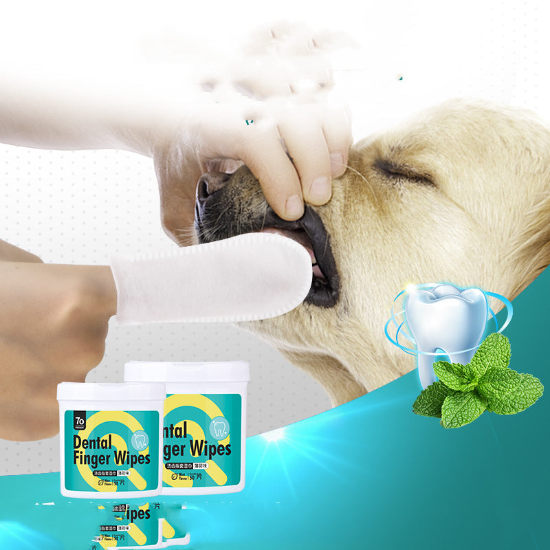 KFX-7053757 Pet Finger Covers for Cleaning Teeth and Caring for Gums - 50 Wipes