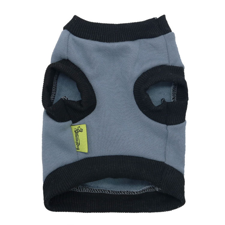 KFX-7054269 Gray Fleece Dog Vest with Black Borders for Small Dogs in Various Sizes