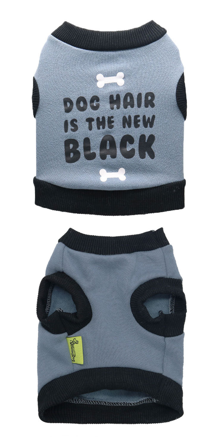 KFX-7054269 Gray Fleece Dog Vest with Black Borders for Small Dogs in Various Sizes