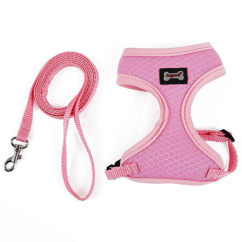 KFX-7055165 Comfortable Anti-Skid Cat Harness with Mesh Design and Leash