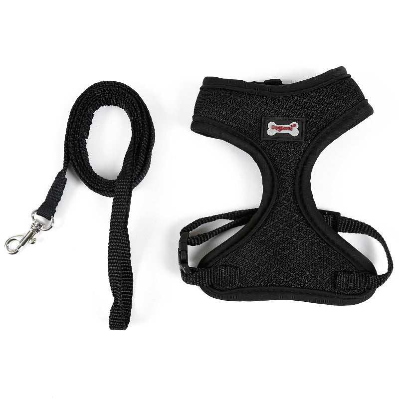 KFX-7055165 Comfortable Anti-Skid Cat Harness with Mesh Design and Leash