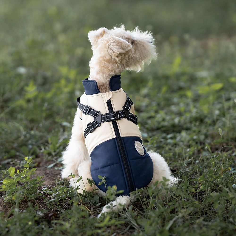 KFX-7056445 Windproof Navy Blue Dog Jacket for All Sizes: S to 8XL, Polyester Material