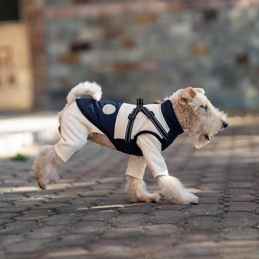 KFX-7056445 Windproof Navy Blue Dog Jacket for All Sizes: S to 8XL, Polyester Material