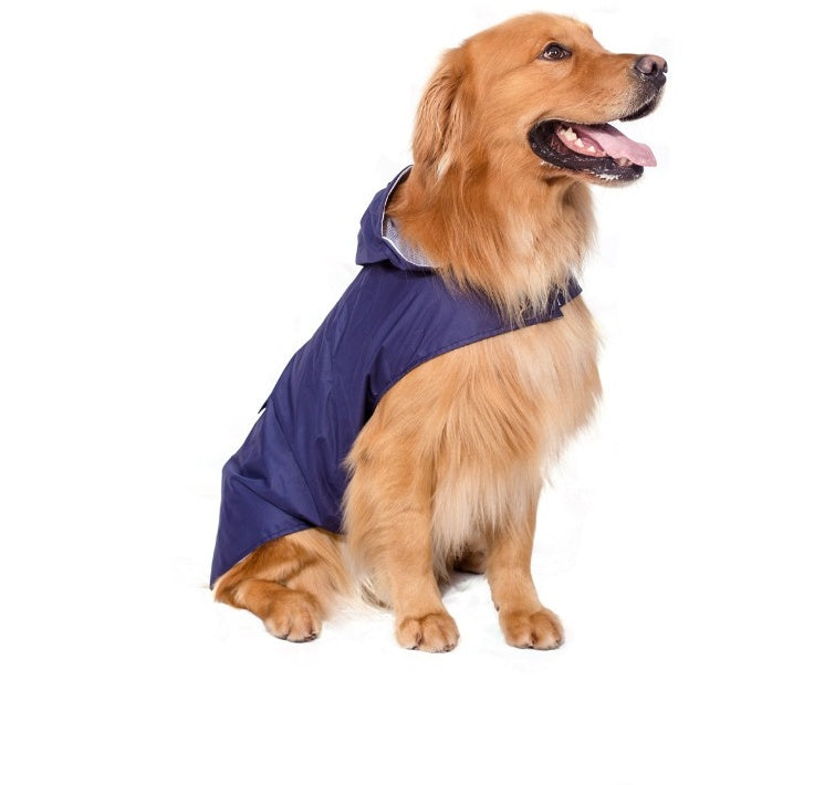 KFX-7060029 Reflective Waterproof Hooded Raincoat Poncho for Big Dogs - Two-Legged Design
