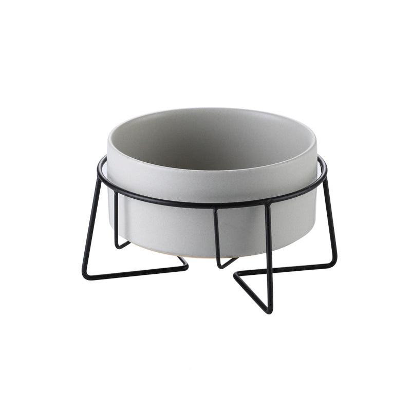 KFX-7061821 Cervical Spine Protective Pet Bowl with Iron and Wooden Frames - Available in Various Sizes and Colors