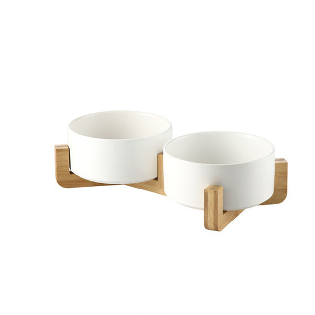 KFX-7061821 Cervical Spine Protective Pet Bowl with Iron and Wooden Frames - Available in Various Sizes and Colors
