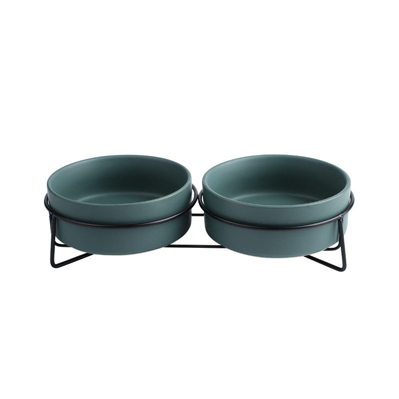 KFX-7061821 Cervical Spine Protective Pet Bowl with Iron and Wooden Frames - Available in Various Sizes and Colors
