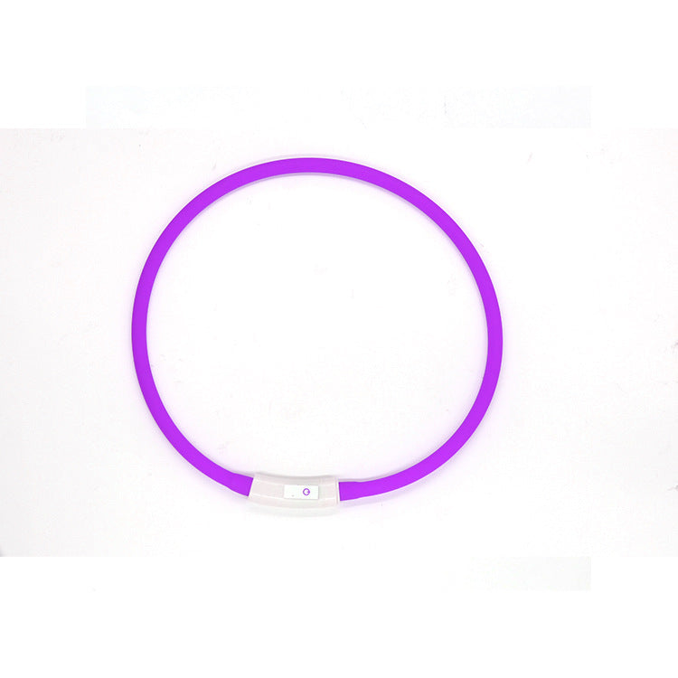 KFX-7063613 Luminous USB Charging Silicone Dog Collar with Multiple Color Modes
