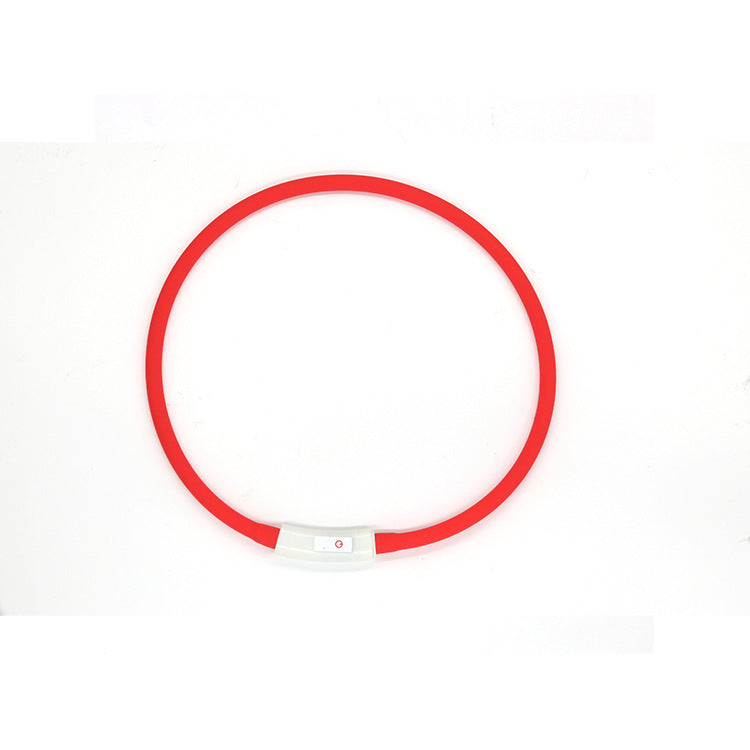 KFX-7063613 Luminous USB Charging Silicone Dog Collar with Multiple Color Modes
