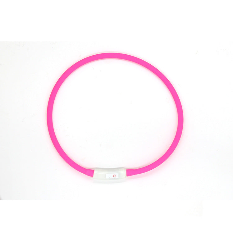KFX-7063613 Luminous USB Charging Silicone Dog Collar with Multiple Color Modes