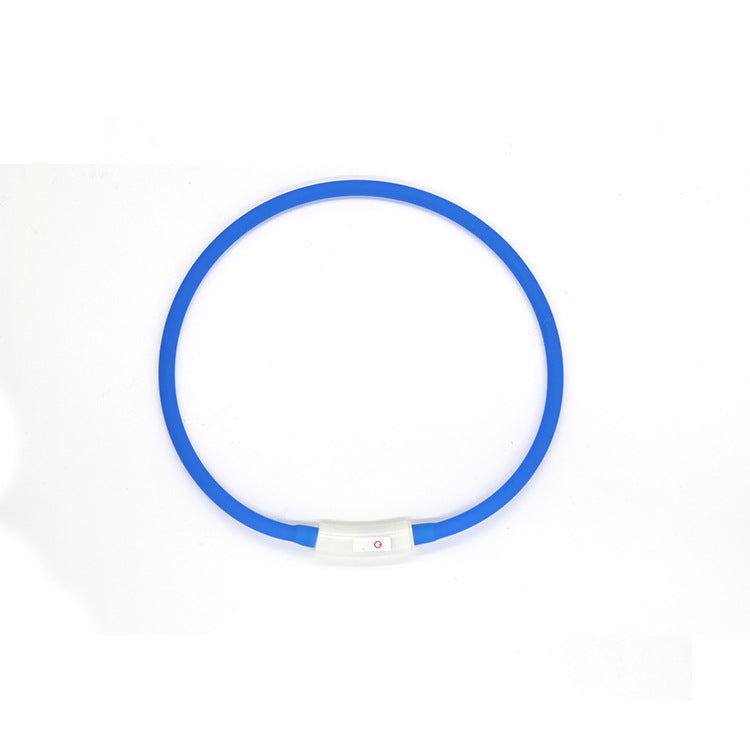 KFX-7063613 Luminous USB Charging Silicone Dog Collar with Multiple Color Modes