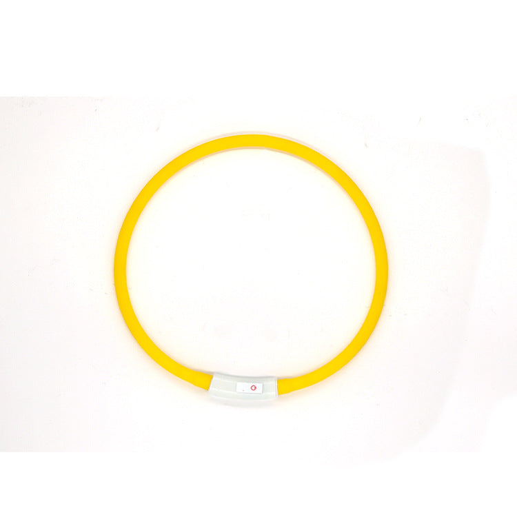 KFX-7063613 Luminous USB Charging Silicone Dog Collar with Multiple Color Modes