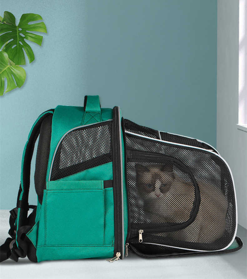 KFX-7063869 Portable Space Capsule Backpack for Dogs – Large Capacity, One & Two-Way Expansion, Available in Malachite Green and Starry Gray