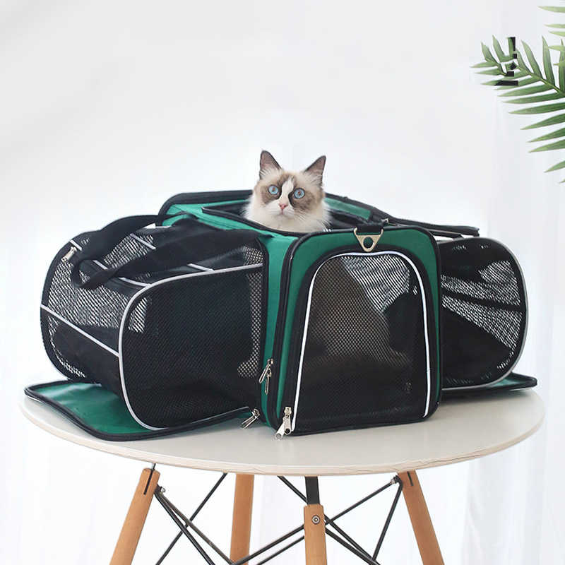 KFX-7063869 Portable Space Capsule Backpack for Dogs – Large Capacity, One & Two-Way Expansion, Available in Malachite Green and Starry Gray