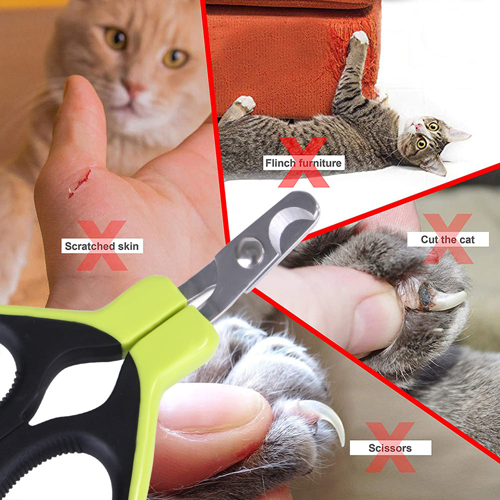 KFX-7065405 Pet Nail Clipper for Dogs and Cats - Stainless Steel Scissors with Blood Line Guide, 11.5cm Size