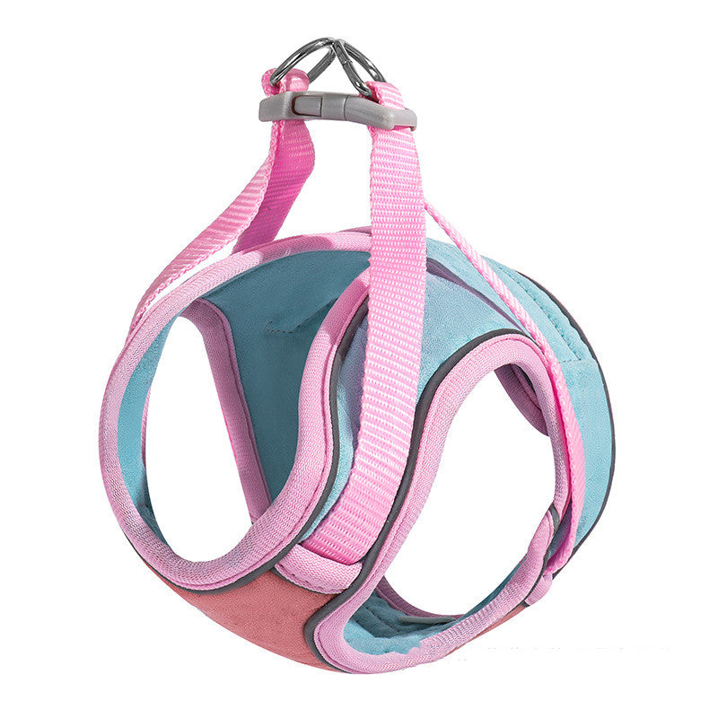 KFX-7066685 Reflective Anti-Escape Cat Harness with Leash - Suede Material, Various Colors, Sizes S to L