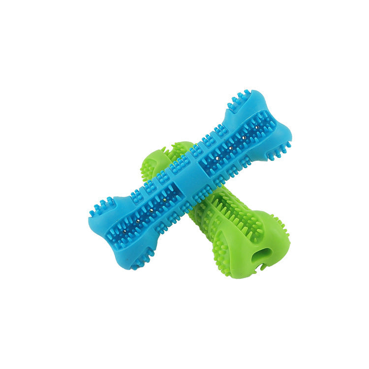 KFX-7068221 Sky Blue Silicone Bone Toothbrush Toy for Pet Dogs