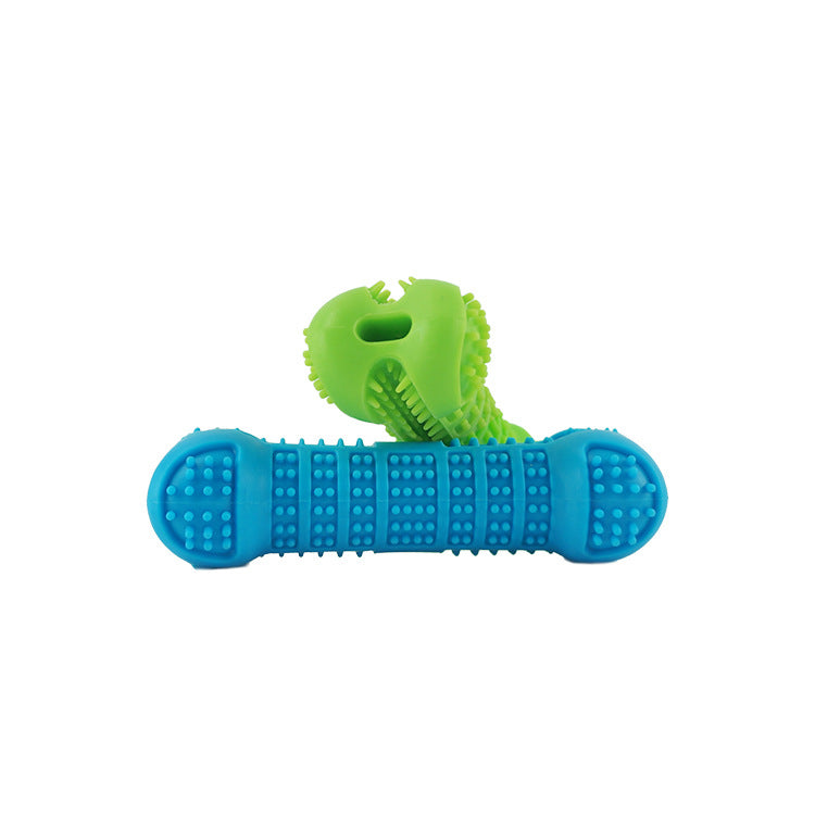 KFX-7068221 Sky Blue Silicone Bone Toothbrush Toy for Pet Dogs